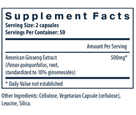 Product image for American Ginseng Extract 250mg.