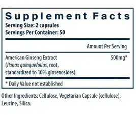 Product image for American Ginseng Extract 250mg.