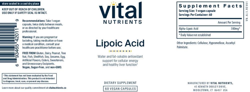 Product image for Lipoic Acid 300mg.
