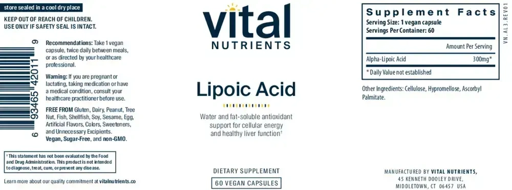 Product image for Lipoic Acid 300mg.