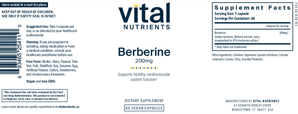 Product image for Berberine 200mg.