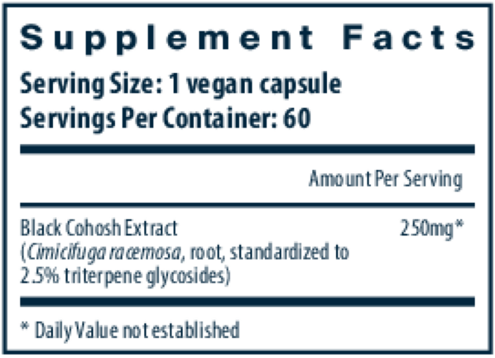 Product image for Black Cohosh 2.5% 250mg.