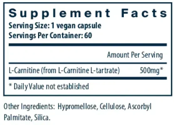 Product image for Carnitine 500mg.