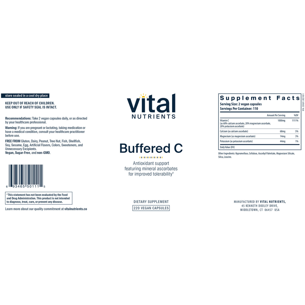 Product image for Buffered C 500mg Gentle Vitamin C for sensitive individuals*.