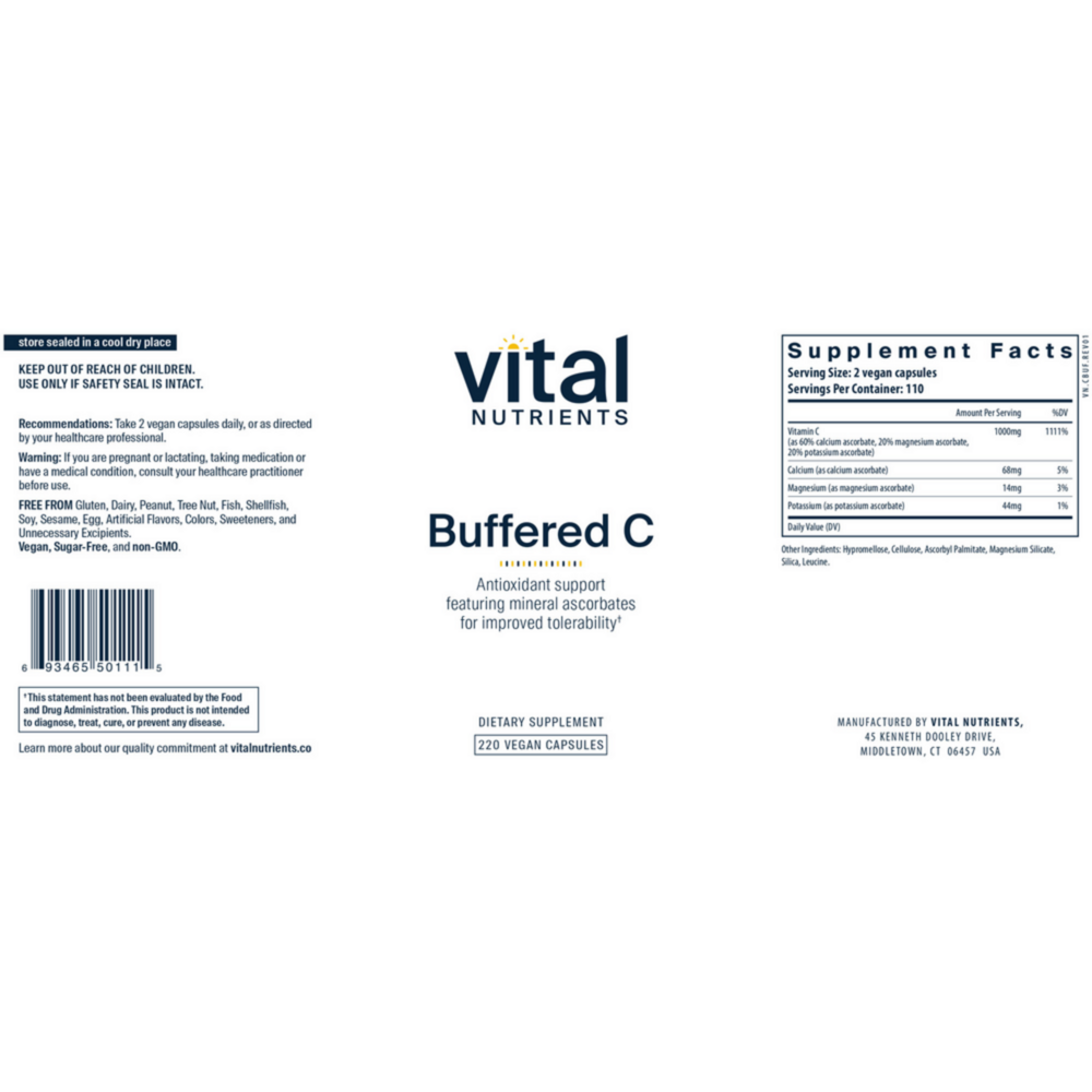 Product image for Buffered C 500mg Gentle Vitamin C for sensitive individuals*.