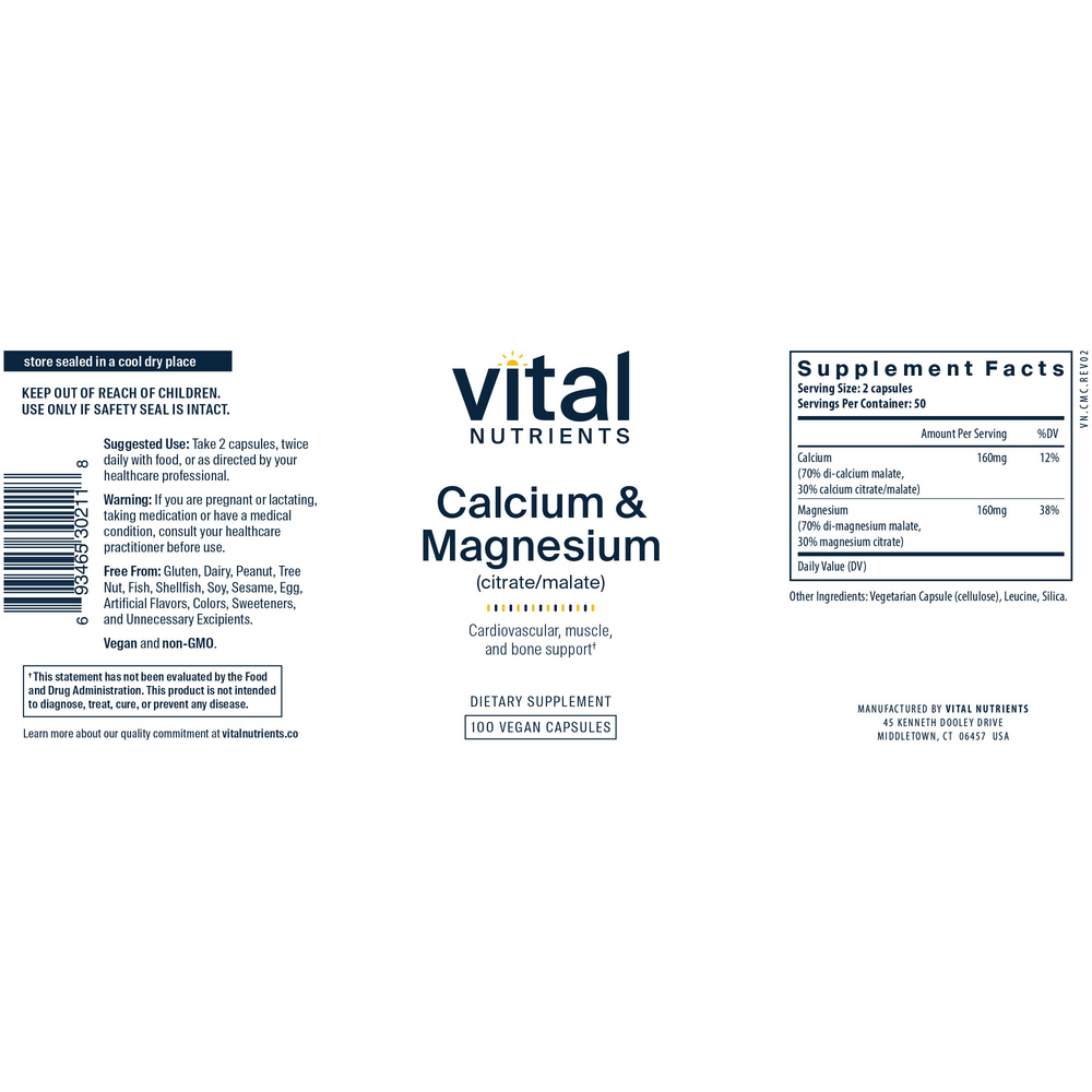Product image for Calcium &amp; Magnesium (Citrate&#x2F;Malate).