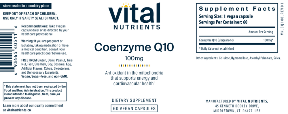 Product image for Coenzyme Q10 100mg.