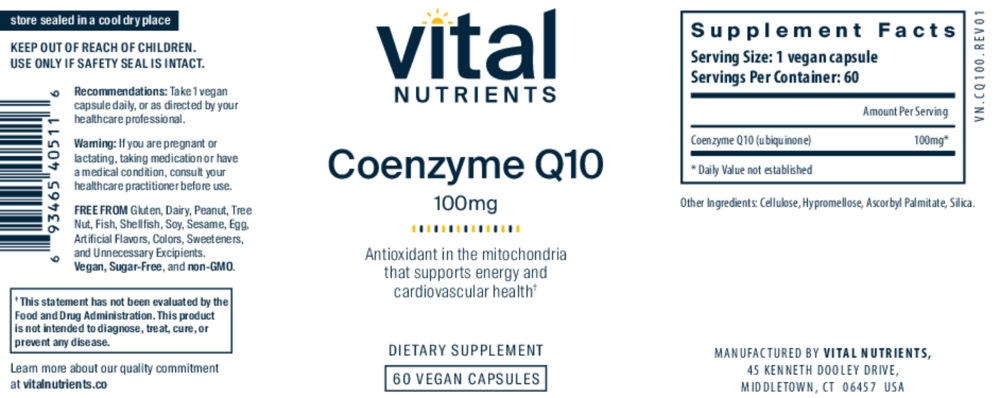 Product image for Coenzyme Q10 100mg.