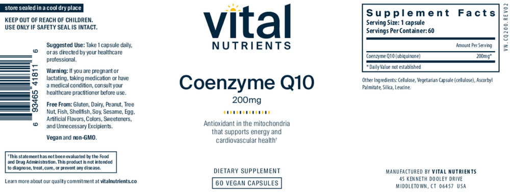Product image for Coenzyme Q10 200mg.