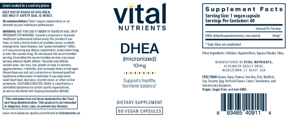Product image for DHEA (micronized) 10mg.