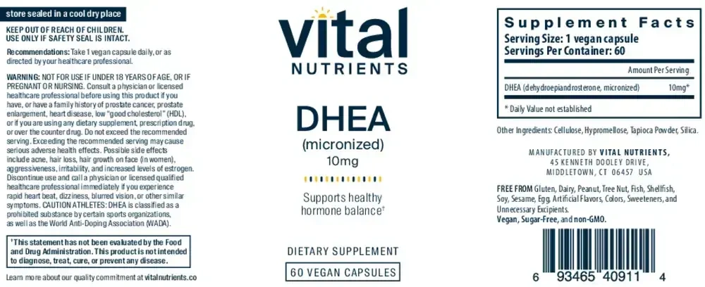 Product image for DHEA (micronized) 10mg.