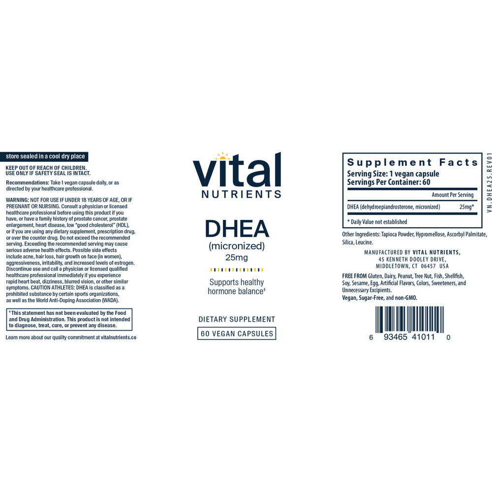Product image for DHEA (micronized) 25mg.