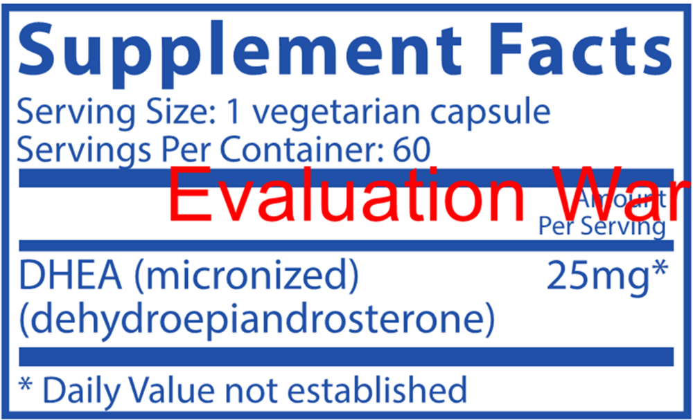 Product image for DHEA (micronized) 25mg.