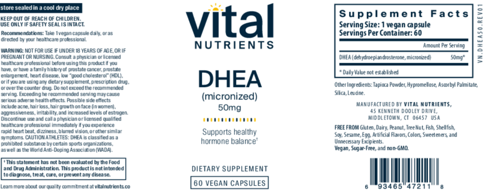 Product image for DHEA 50mg.