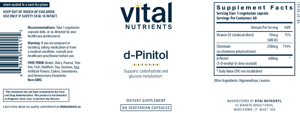 Product image for d-Pinitol 600 - for maintenace and support of ovarian health*.