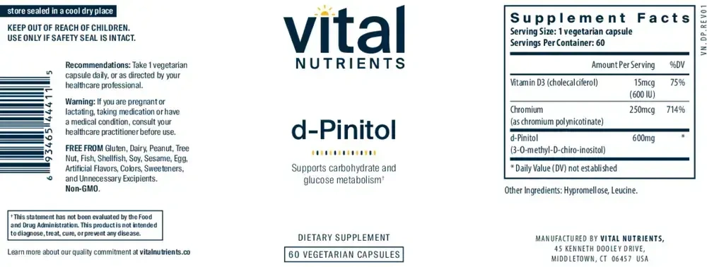 Product image for d-Pinitol 600 - for maintenace and support of ovarian health*.