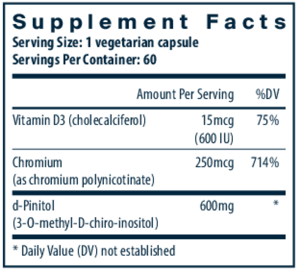 Product image for d-Pinitol 600 - for maintenace and support of ovarian health*.