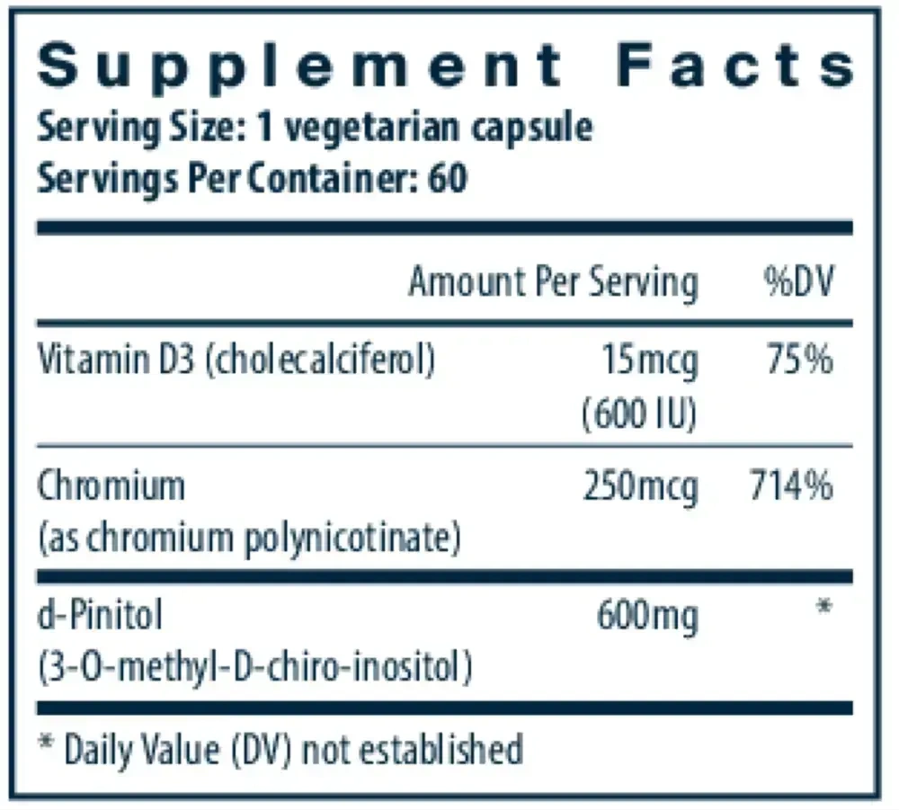 Product image for d-Pinitol 600 - for maintenace and support of ovarian health*.