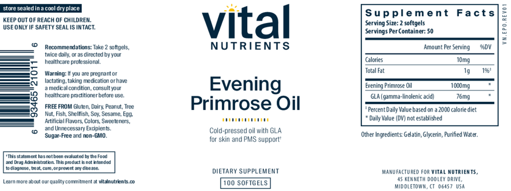 Product image for Evening Primrose 1000mg.