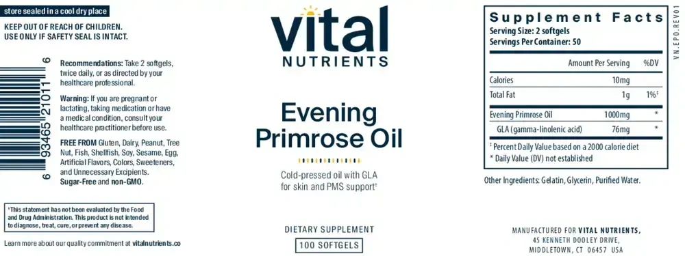 Product image for Evening Primrose 1000mg.