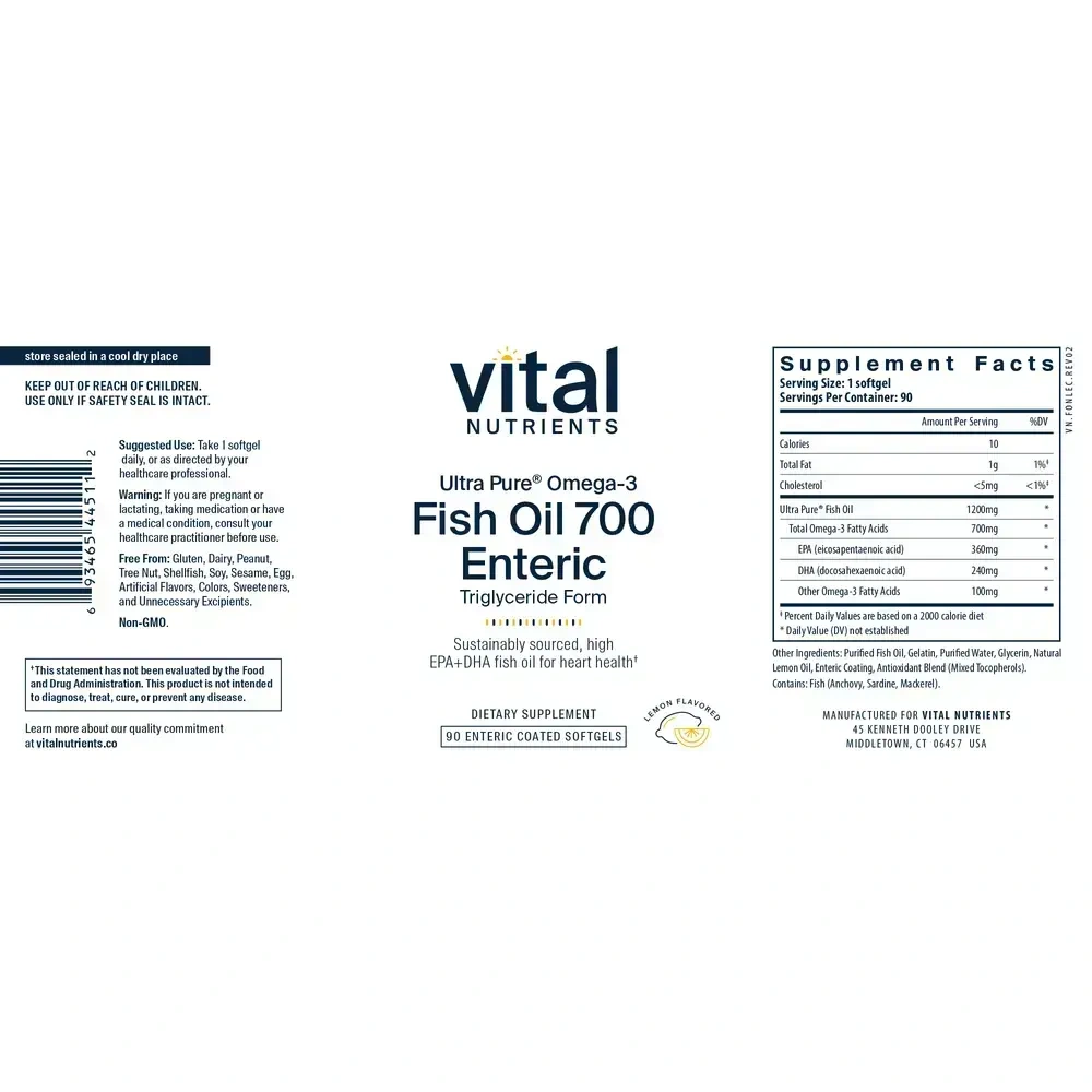 Product image for Ulta Pure® Fish Oil 700 Enteric TF.