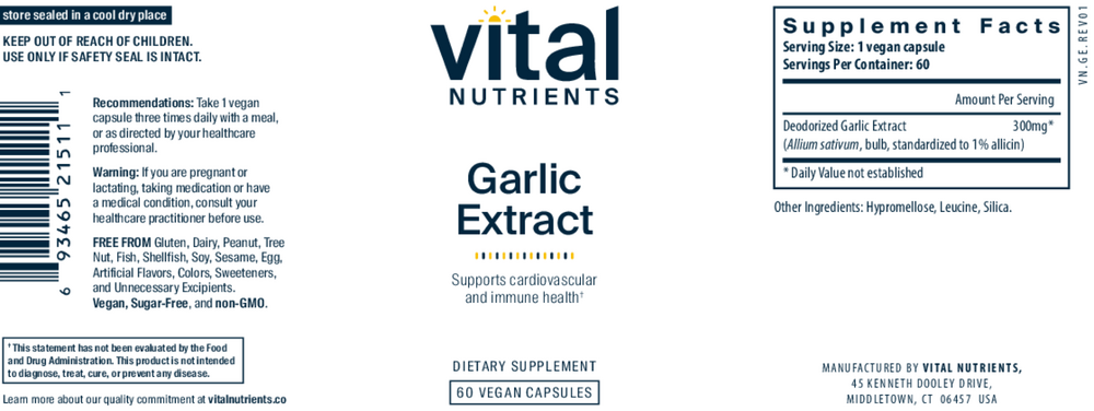 Product image for Garlic Extract 300mg.