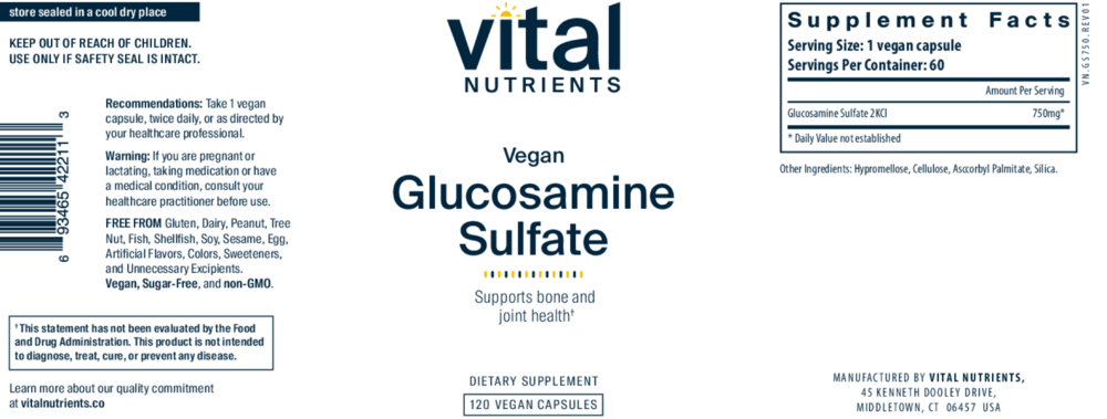 Product image for Vegan Glucosamine Sulfate.