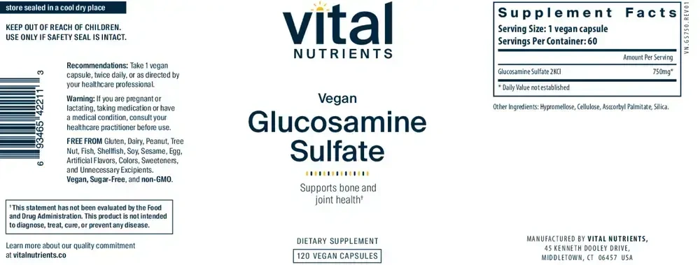 Product image for Vegan Glucosamine Sulfate.