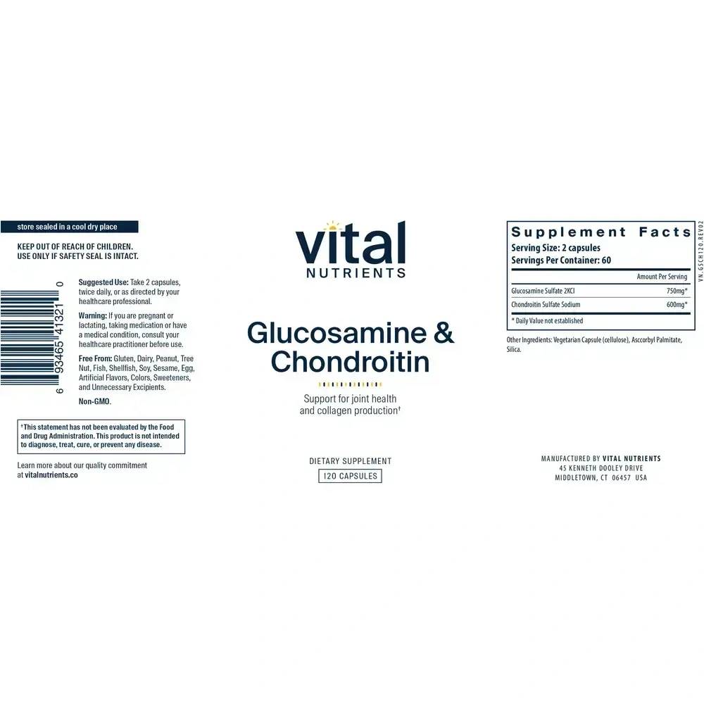 Product image for Glucosamine and Chondroitin Sulfate.