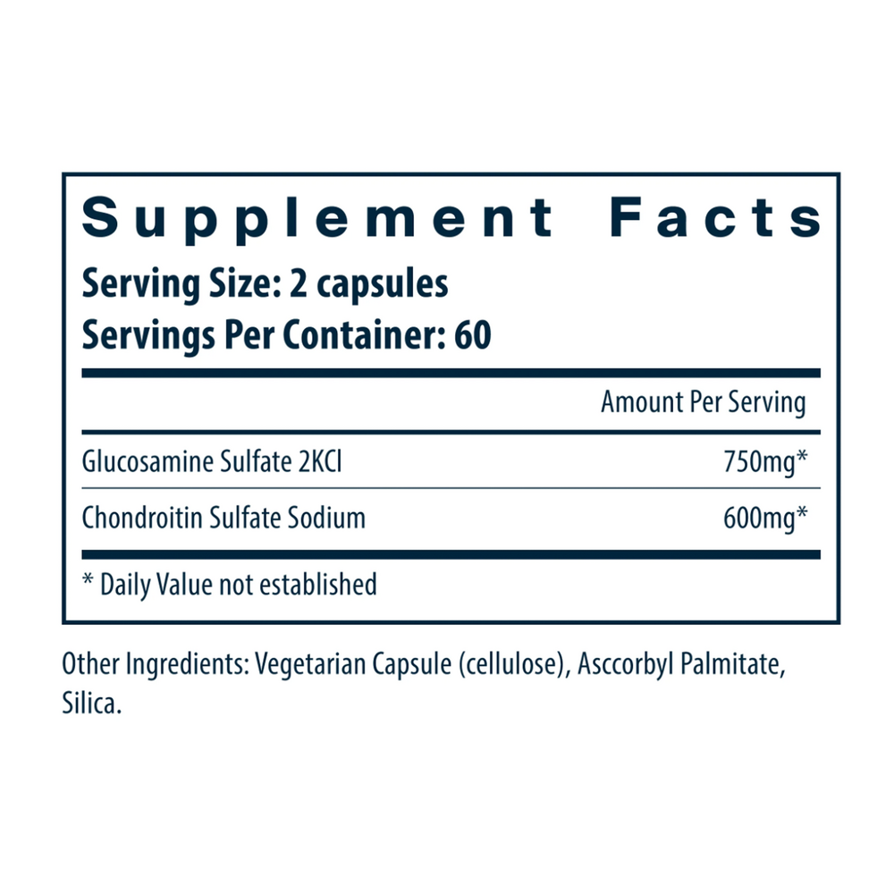 Product image for Glucosamine and Chondroitin Sulfate.