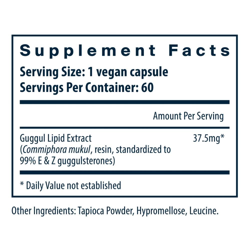 Product image for Guggul E &amp; Z 99% standardized extract.