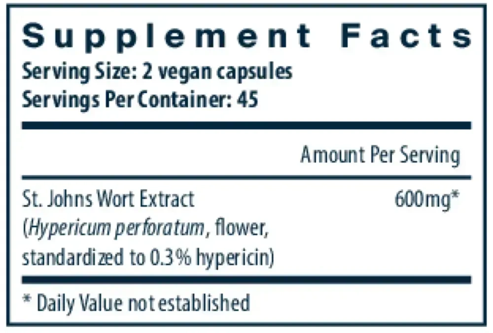 Product image for St. John’s Wort 0.3% Standardized Extract.