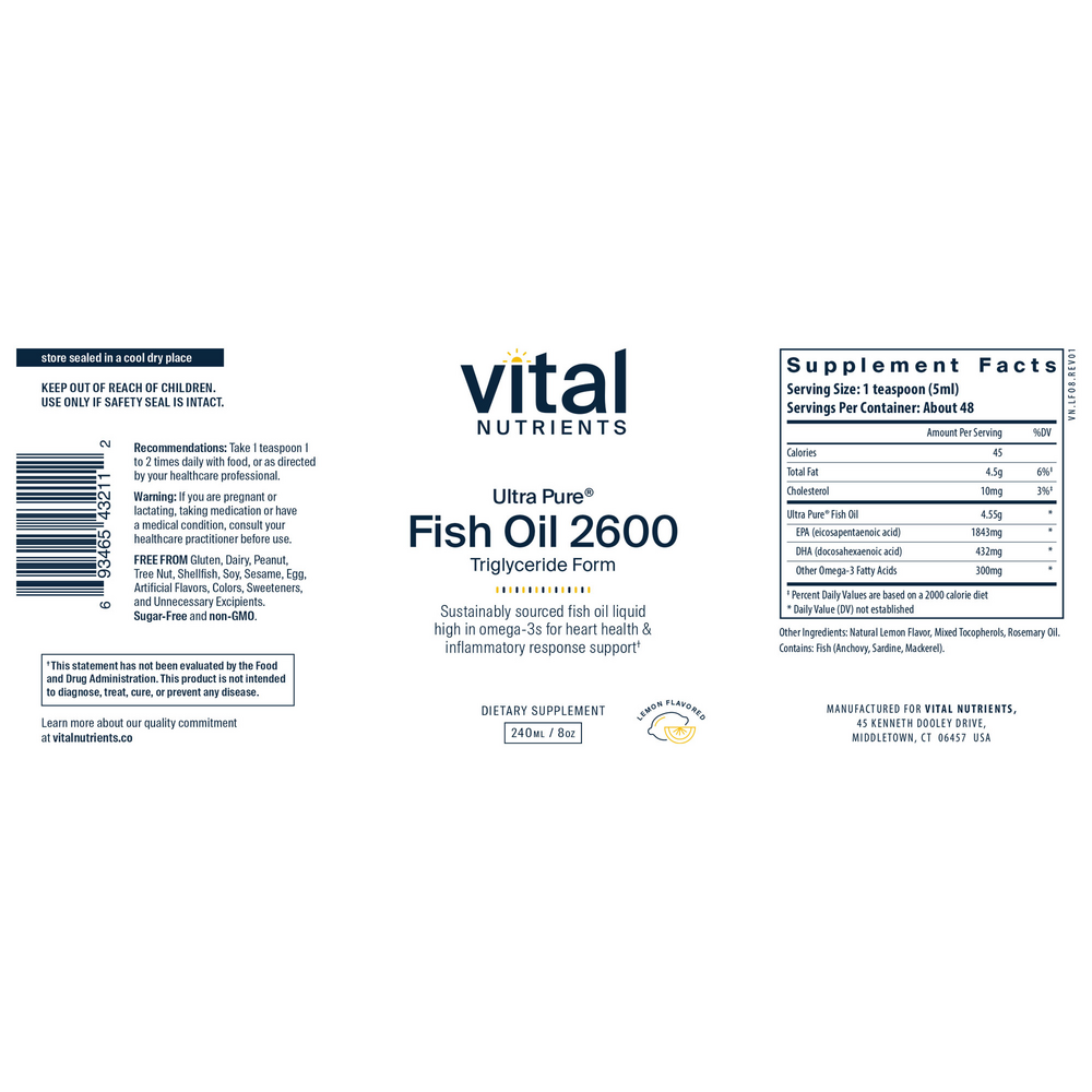 Product image for Ultra Pure® Fish Oil 2600.