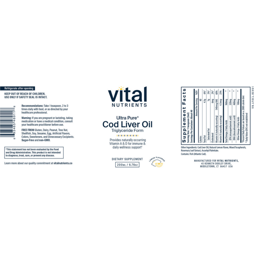 Product image for Ultra Pure® Cod Liver Oil.