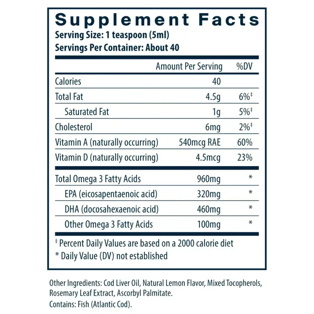 Product image for Ultra Pure® Cod Liver Oil.