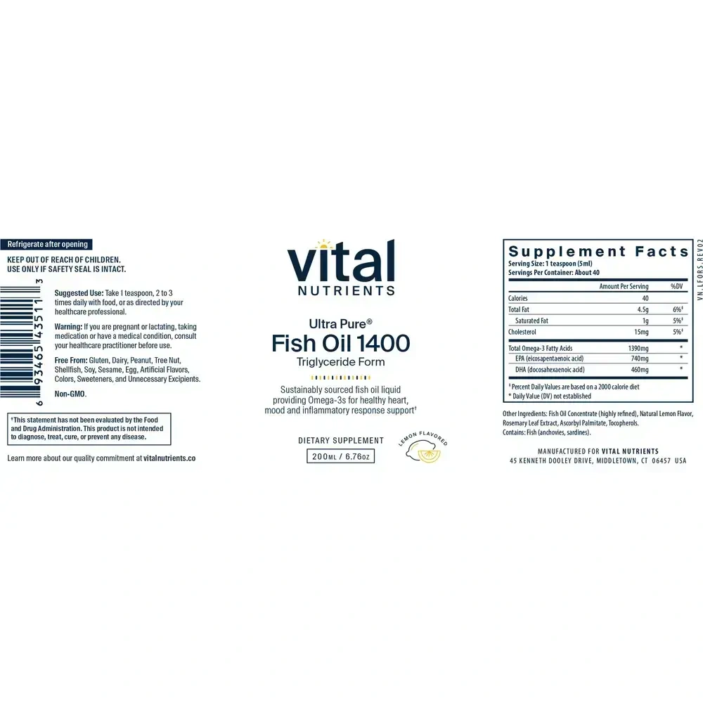 Product image for Ultra Pure® Fish Oil 1400.