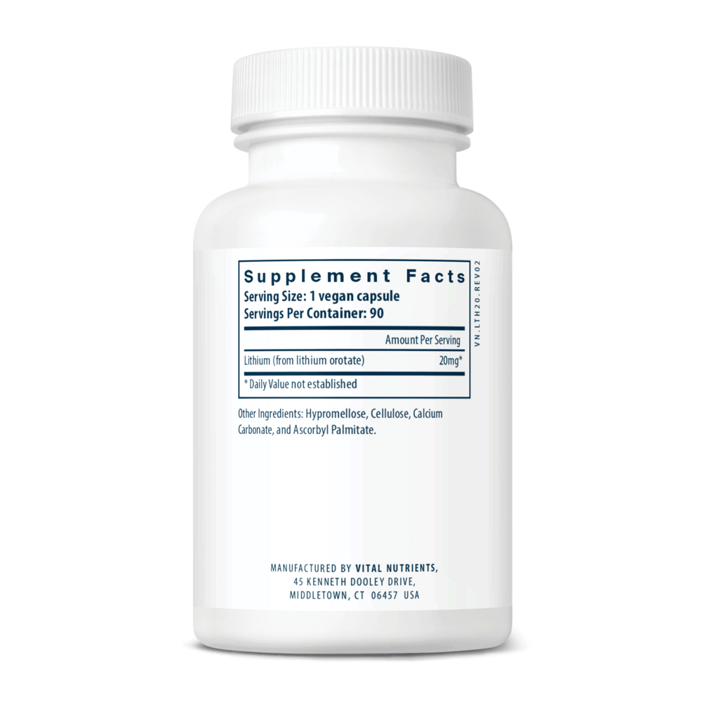 Product image for Lithium (orotate) 20mg.