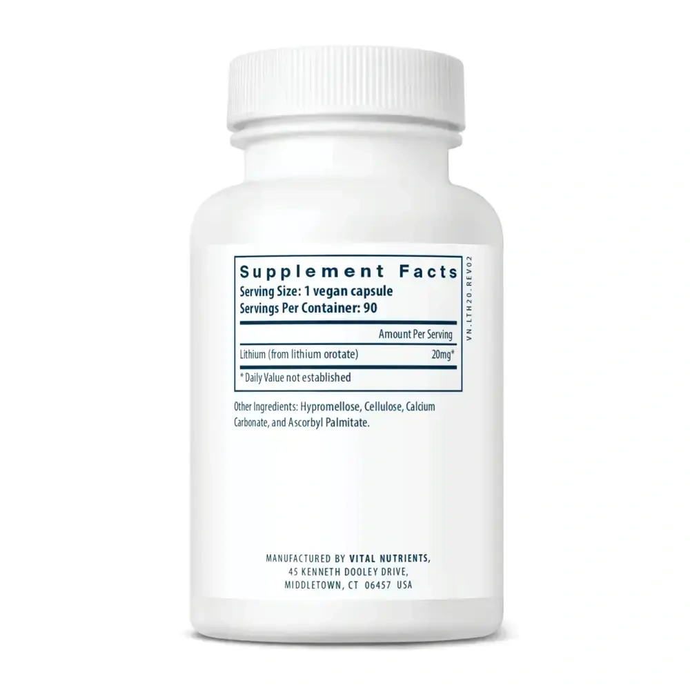 Product image for Lithium (orotate) 20mg.