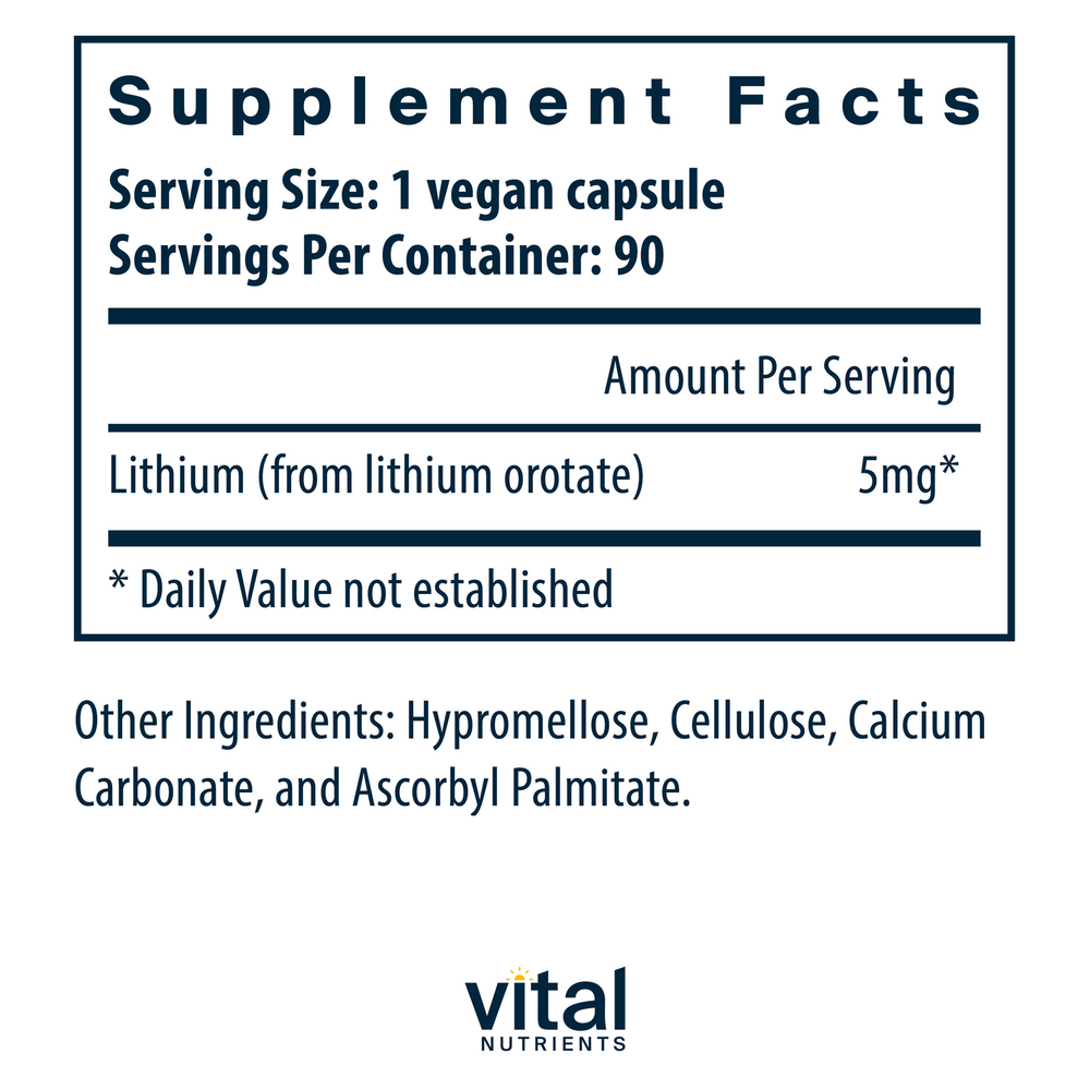 Product image for Lithium Orotate 5mg.