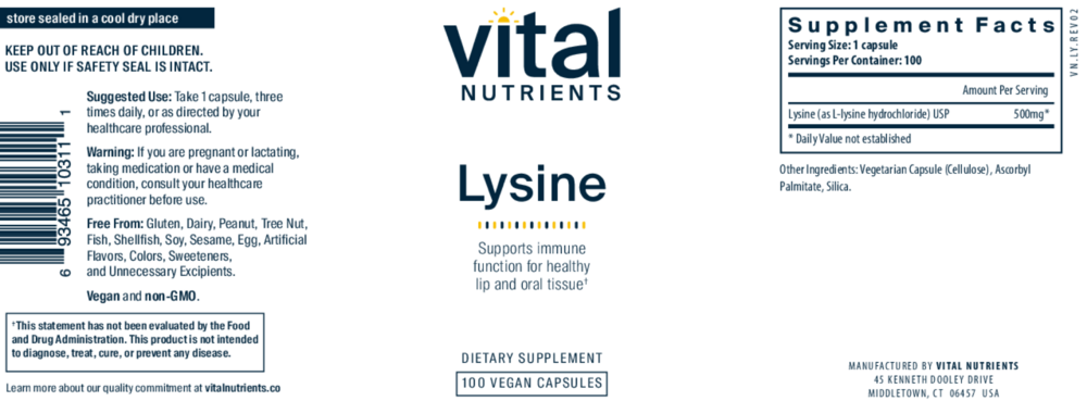 Product image for Lysine 500mg.