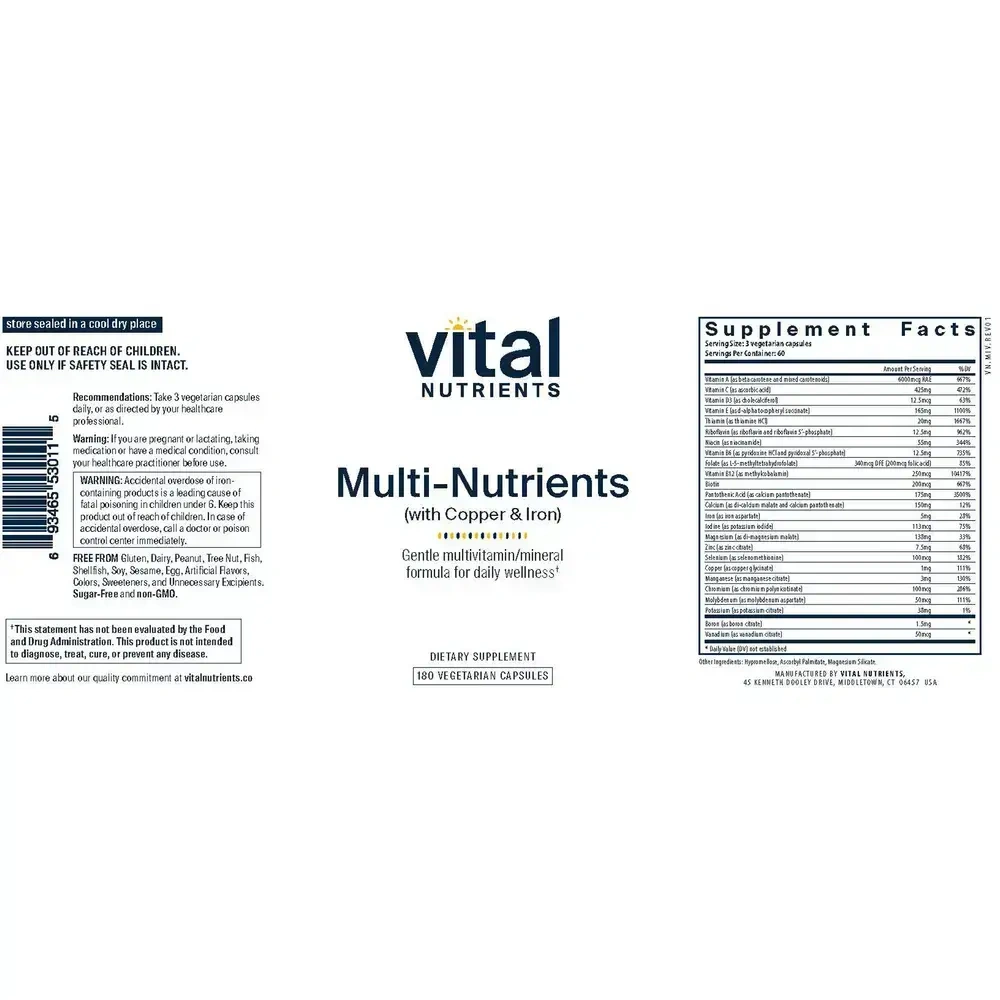 Product image for Multi-Nutrients 4 Citrate/Malate Formula (with Copper &amp; Iron).