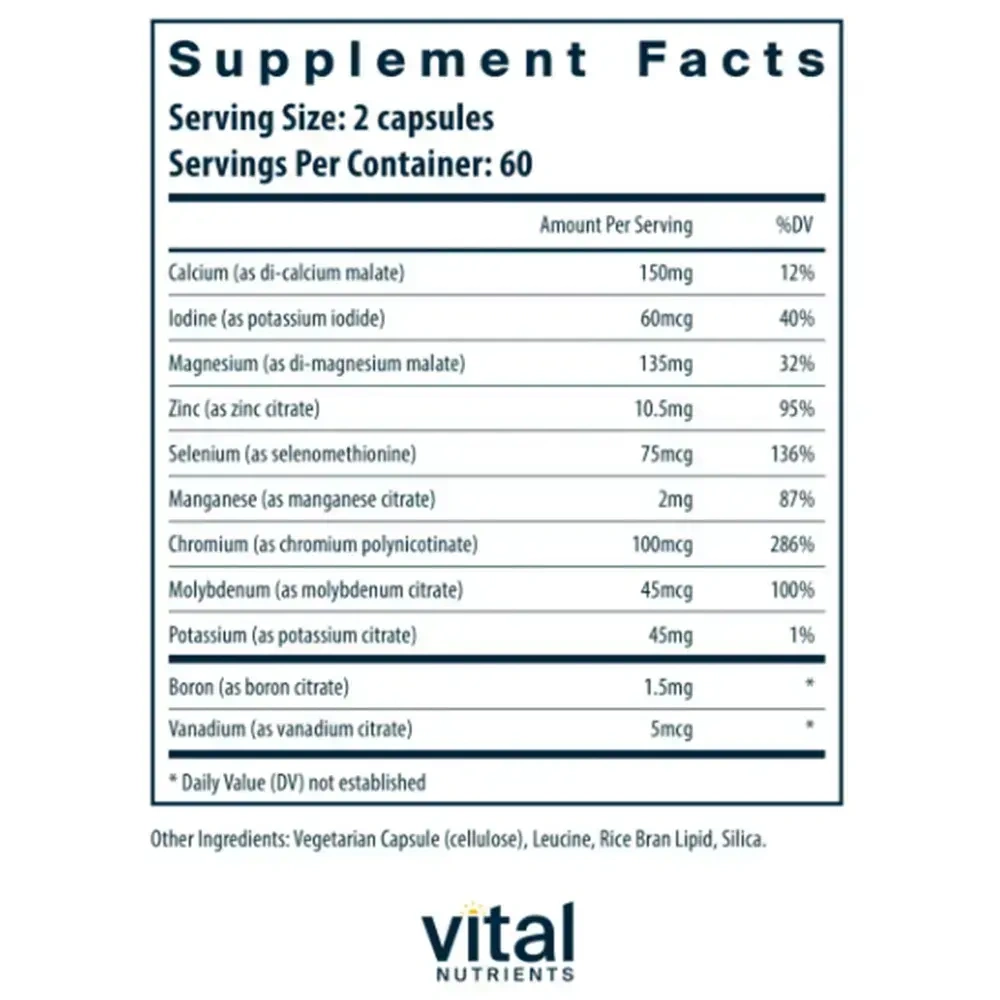 Product image for Multi-Minerals Citrate/Malate Formula (No Copper or Iron).