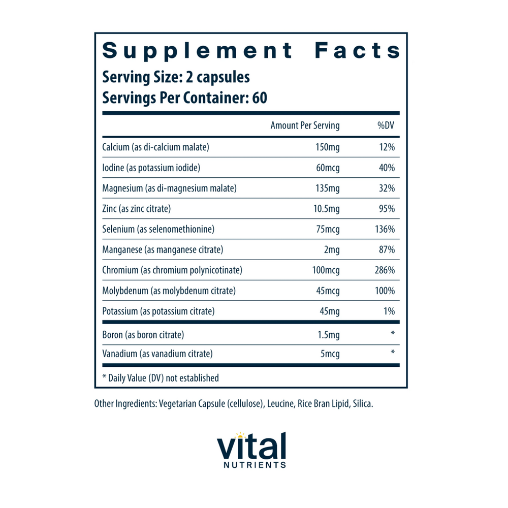 Product image for Multi-Minerals Citrate/Malate Formula (No Copper or Iron).