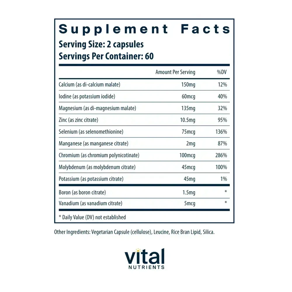 Product image for Multi-Minerals Citrate/Malate Formula (No Copper or Iron).