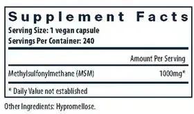 Product image for MSM 1000mg.
