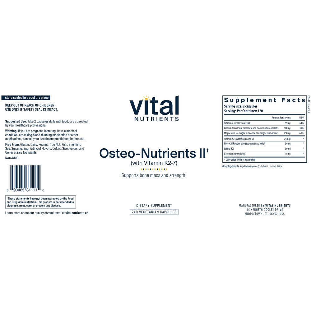 Product image for Osteo-Nutrients II w/ Vitamin K2-7.