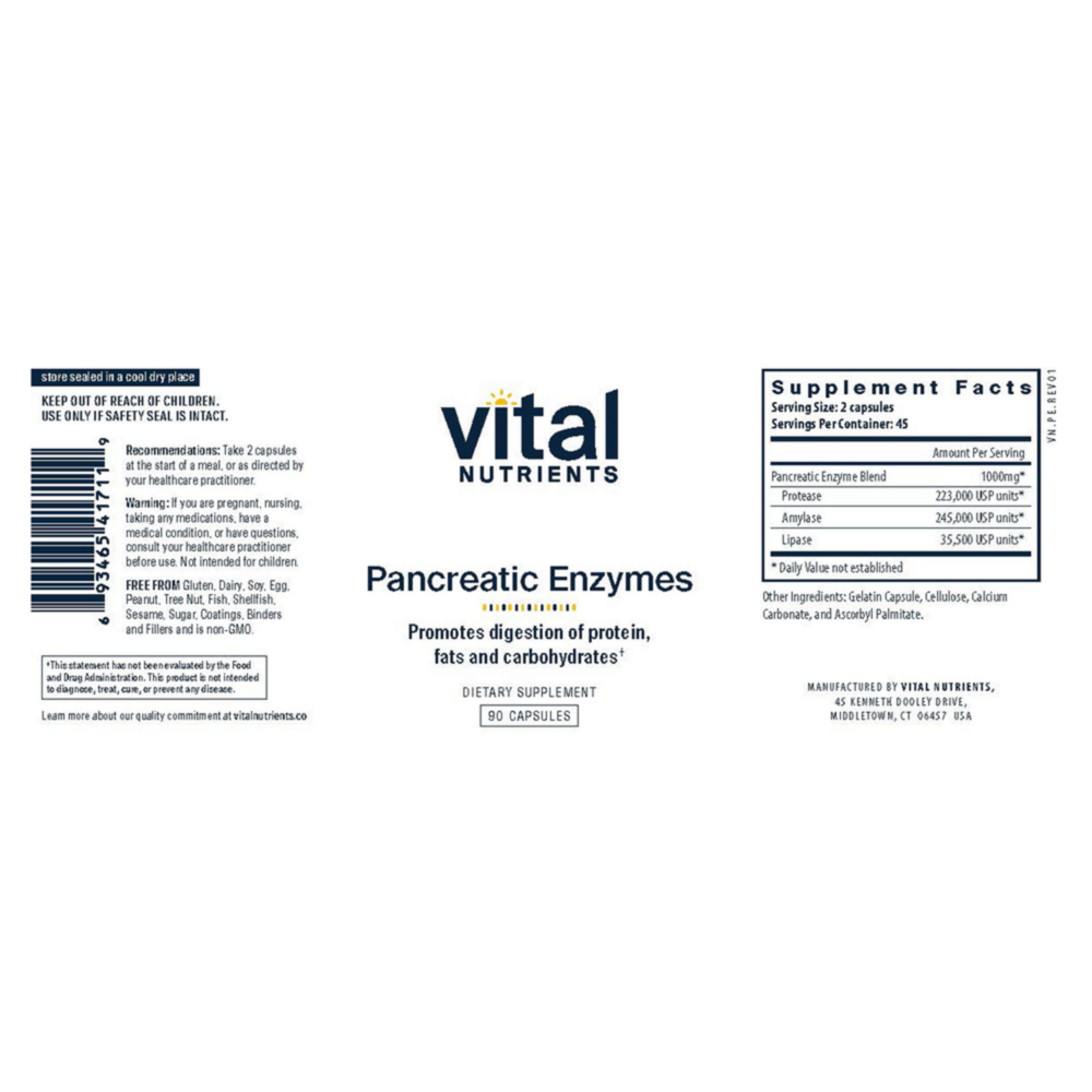 Product image for Pancreatic Enzymes 1000mg (full strength).