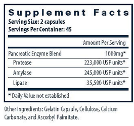 Product image for Pancreatic Enzymes 1000mg (full strength).