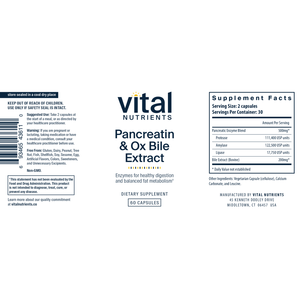 Product image for Pancreatin and Ox Bile.