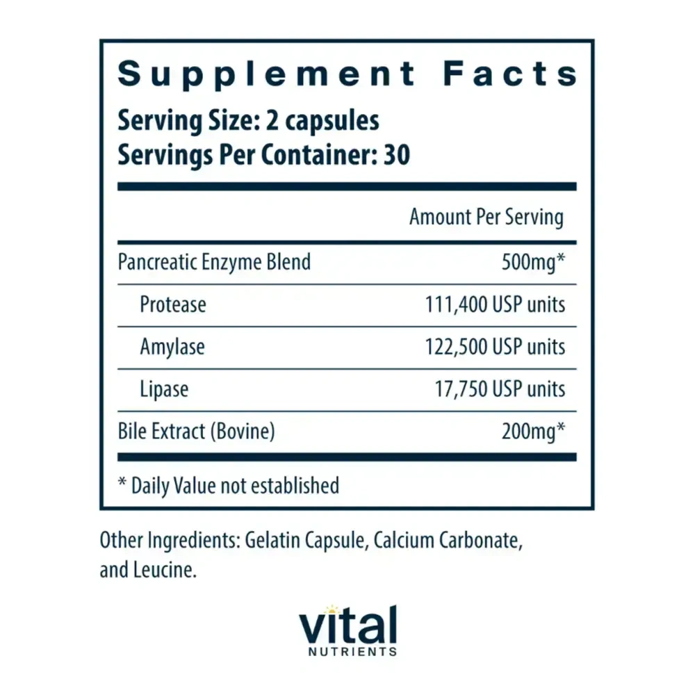 Product image for Pancreatin and Ox Bile.